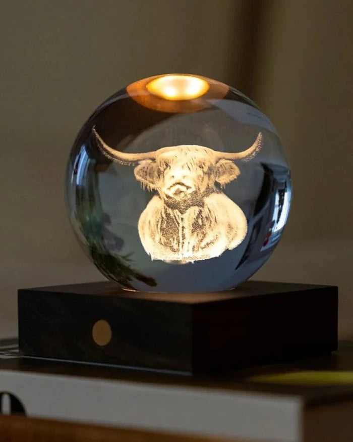 Gingko Design Amber Crystal Light Kablosuz LED Dekoratif Lamba 9,5 x 8 x 8 cm