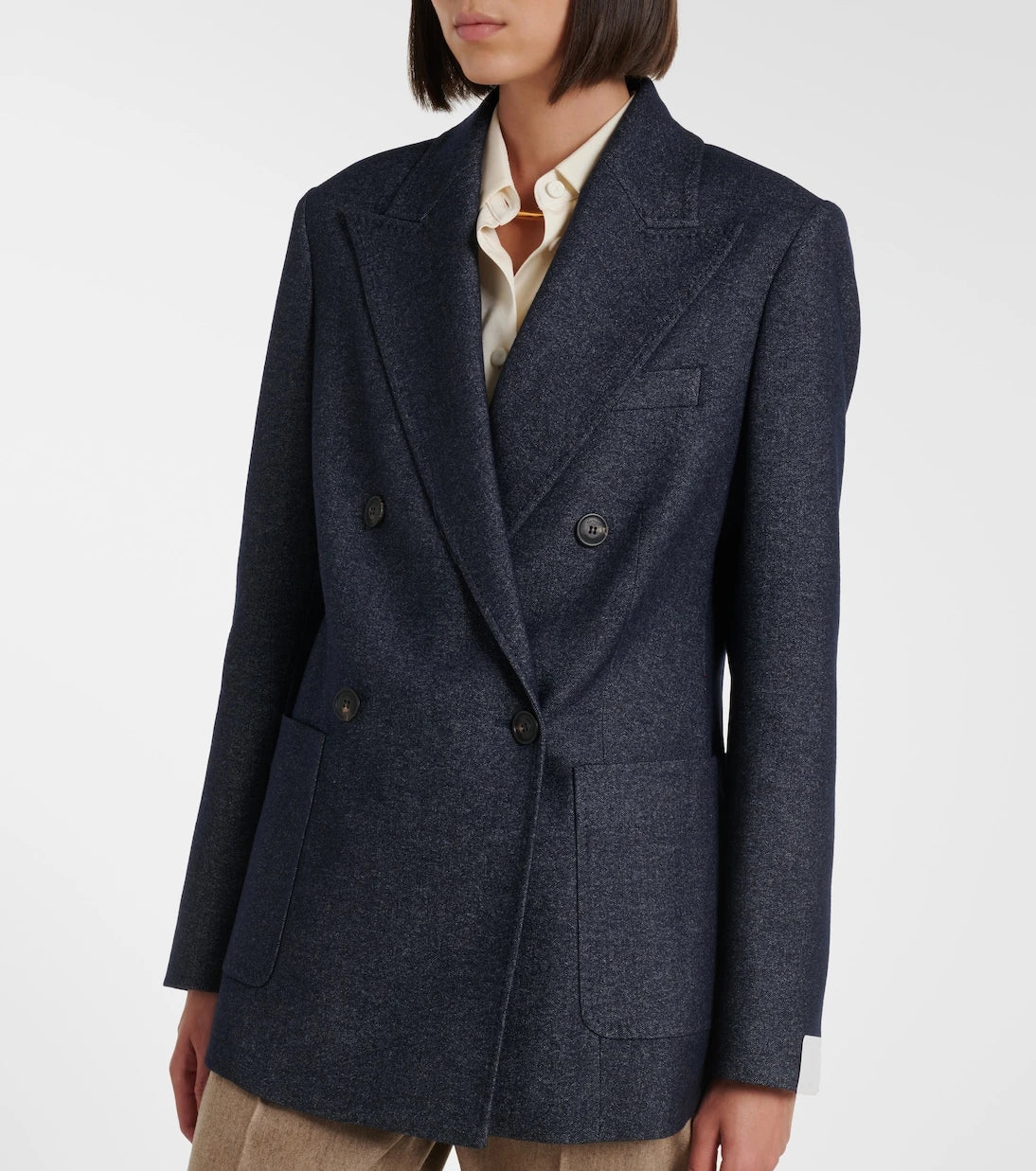 Eleventy - Herringbone wool, cotton, and cashmere blazer