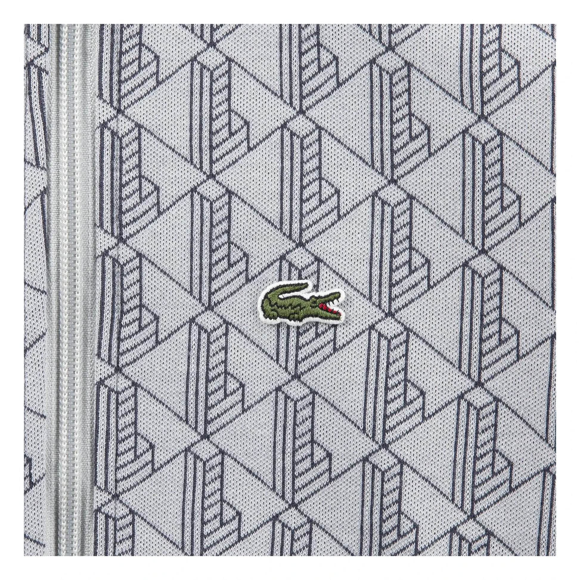 Lacoste - Monogrammed Zipped Sweat Organic Cotton | Light grey