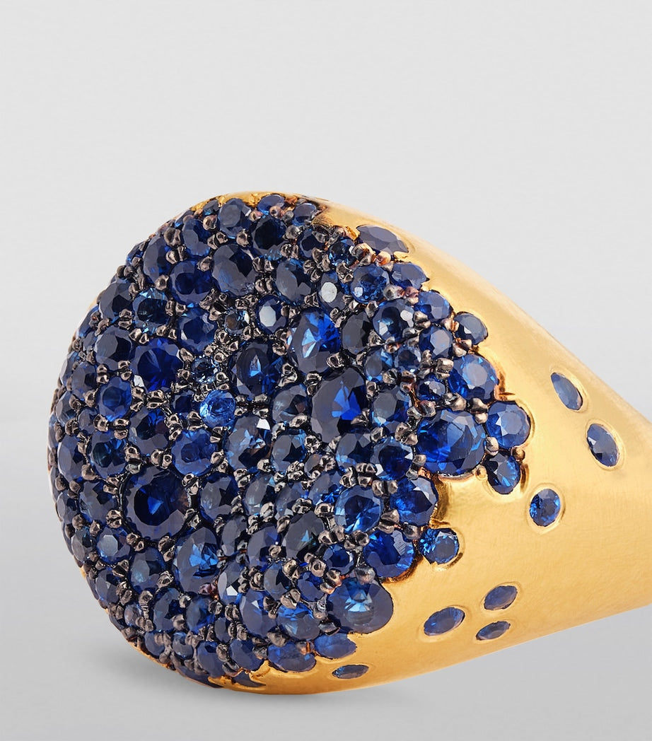Nada Ghazal Yellow Gold and Sapphire Malak Bonbon Ring