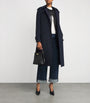 Veronica Beard Navy Stretch-Wool Conneley Dickey Trench Coat