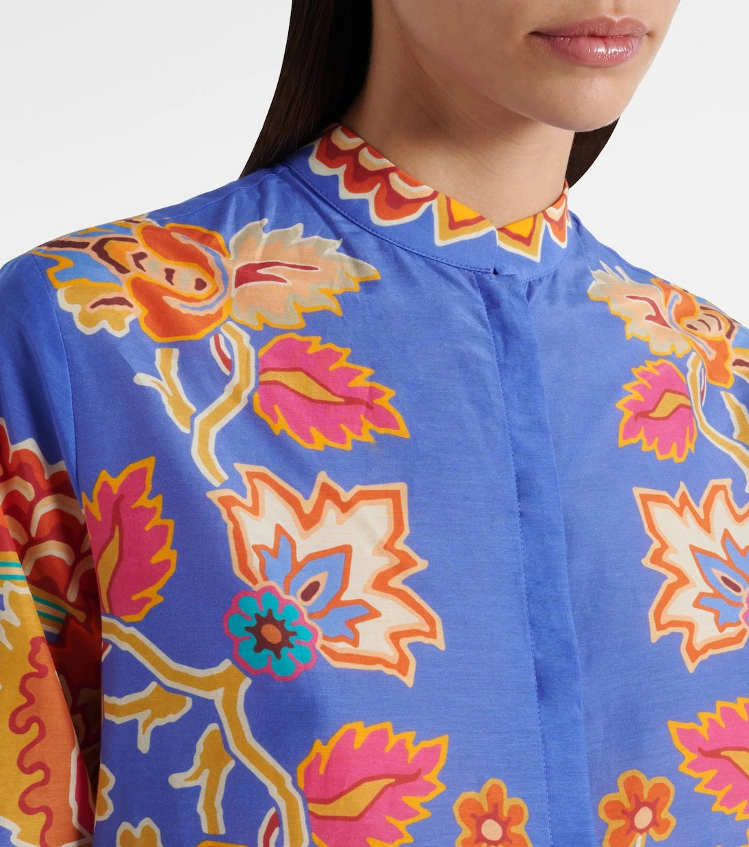 Etro - Floral cotton and silk shirt