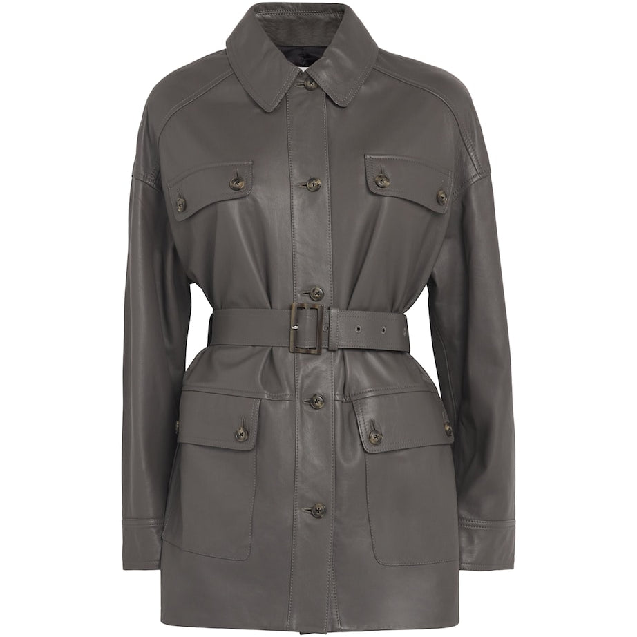 Yves Salomon Black Nappa Lambskin Safari Jacket