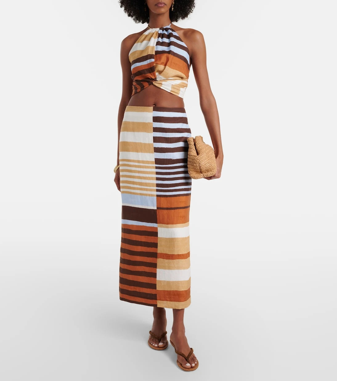 Cala de la Cruz - Lodi striped linen crop top
