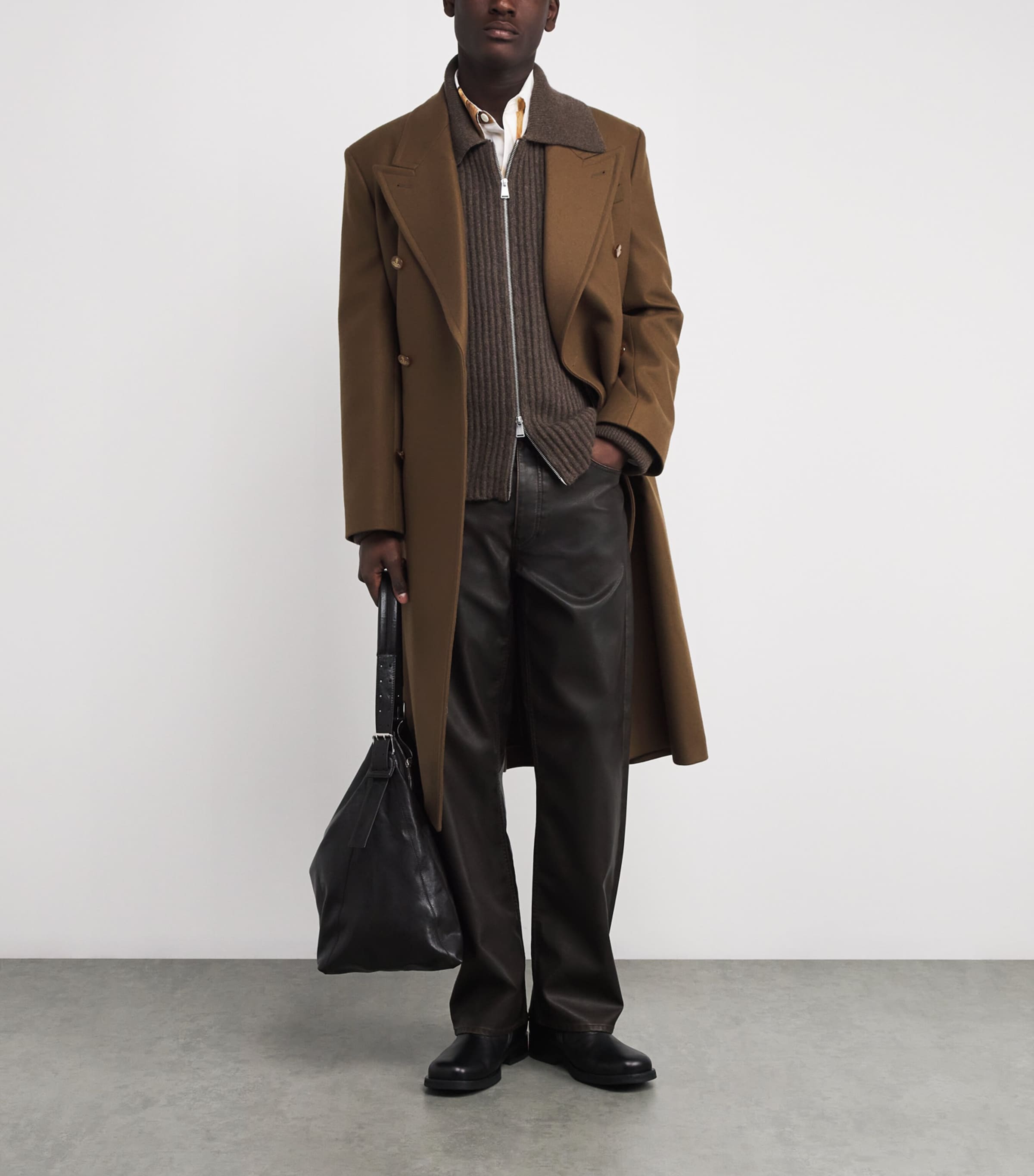 Brown Cashmere Geoff Zip-Up Jacket