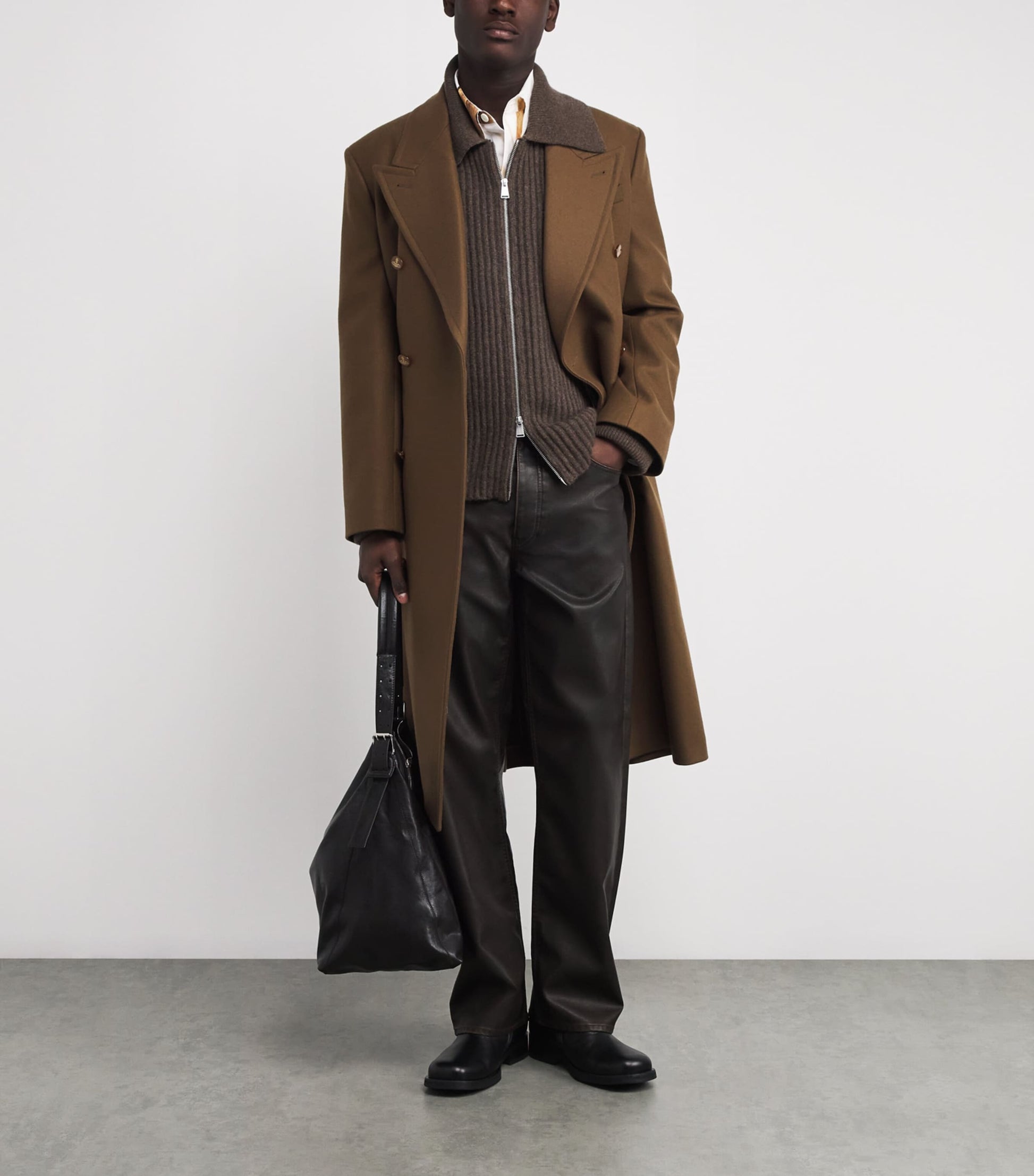 Brown Cashmere Geoff Zip-Up Jacket