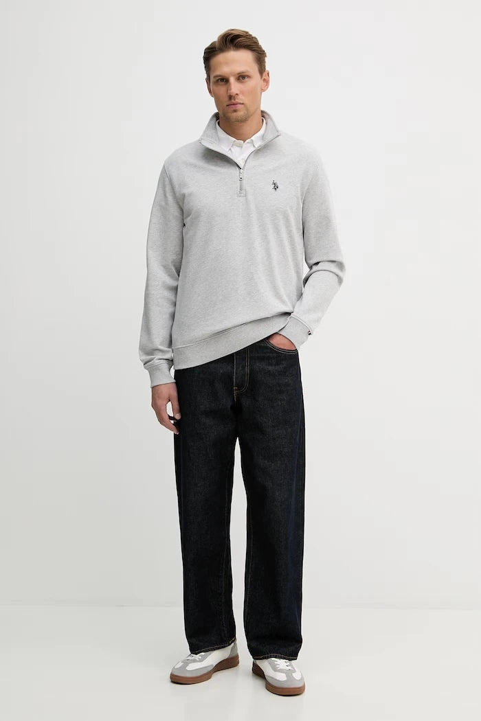 U.S. Polo Assn. суичър мъжки с памук DHM LB 1/4 ZIP