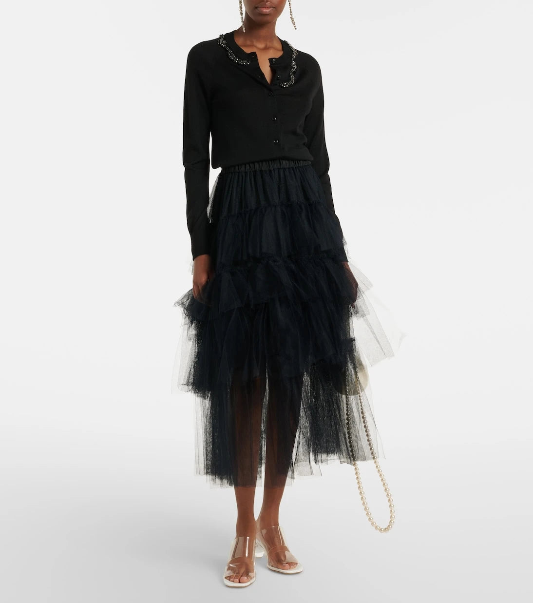 Simone Rocha - Embellished wool and silk cardigan