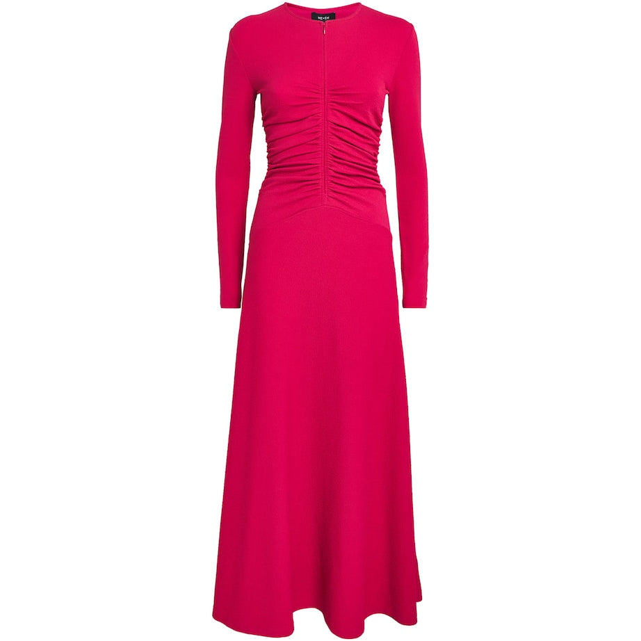 ME+EM Pink Textured Ruched Maxi Dress