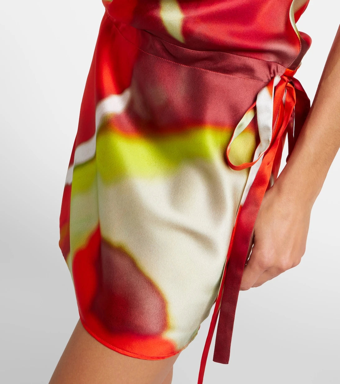 Staud - Liora printed silk-blend satin minidress