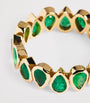 Yellow Gold, Diamond and Emerald Eternity Ring