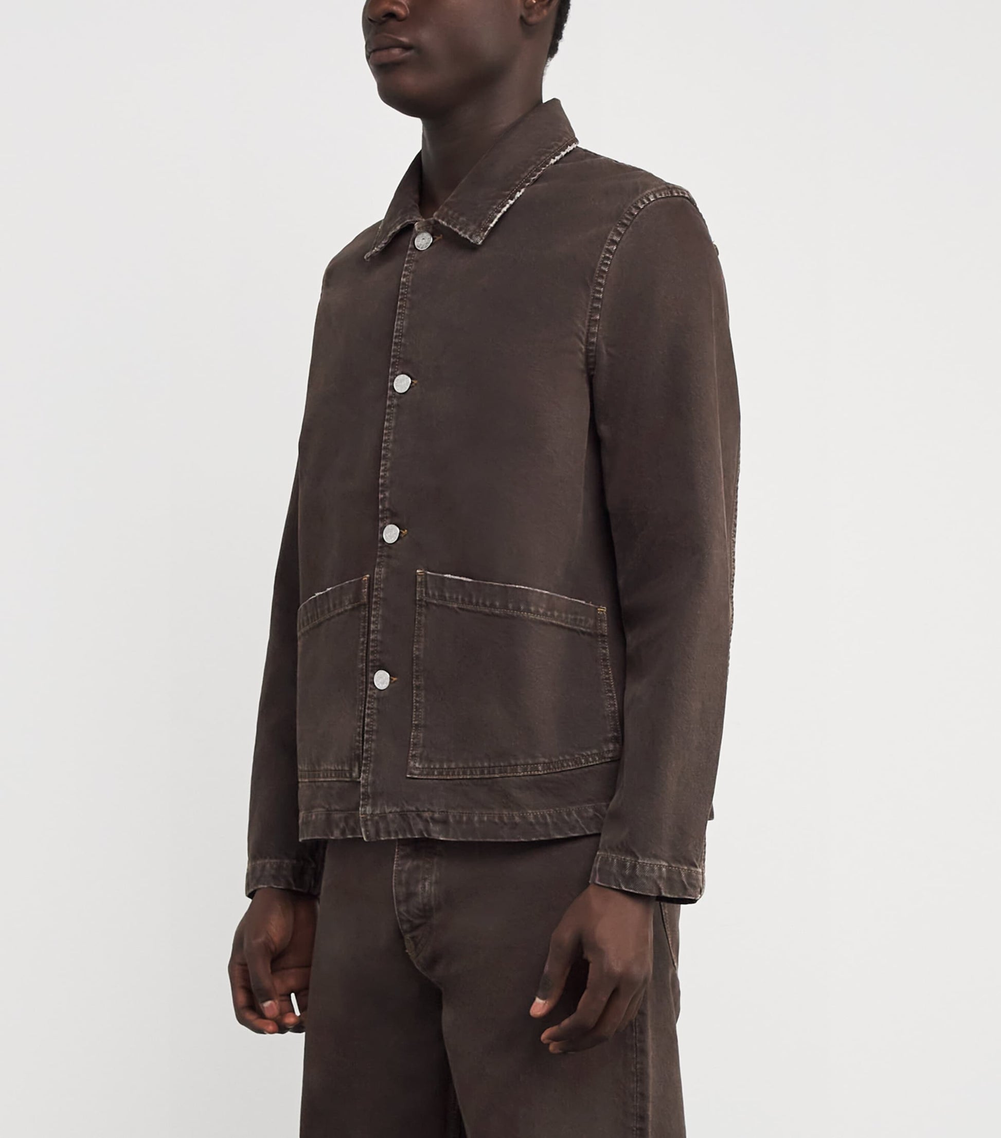Sunflower Brown Garment-Dyed Worker Denim Jacket