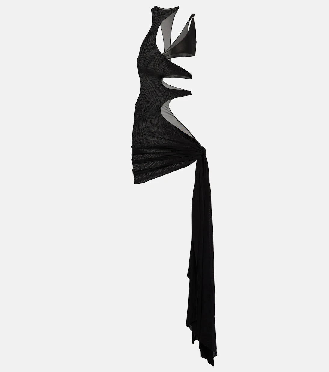 Mugler - Asymmetric cutout crêpe beach dress