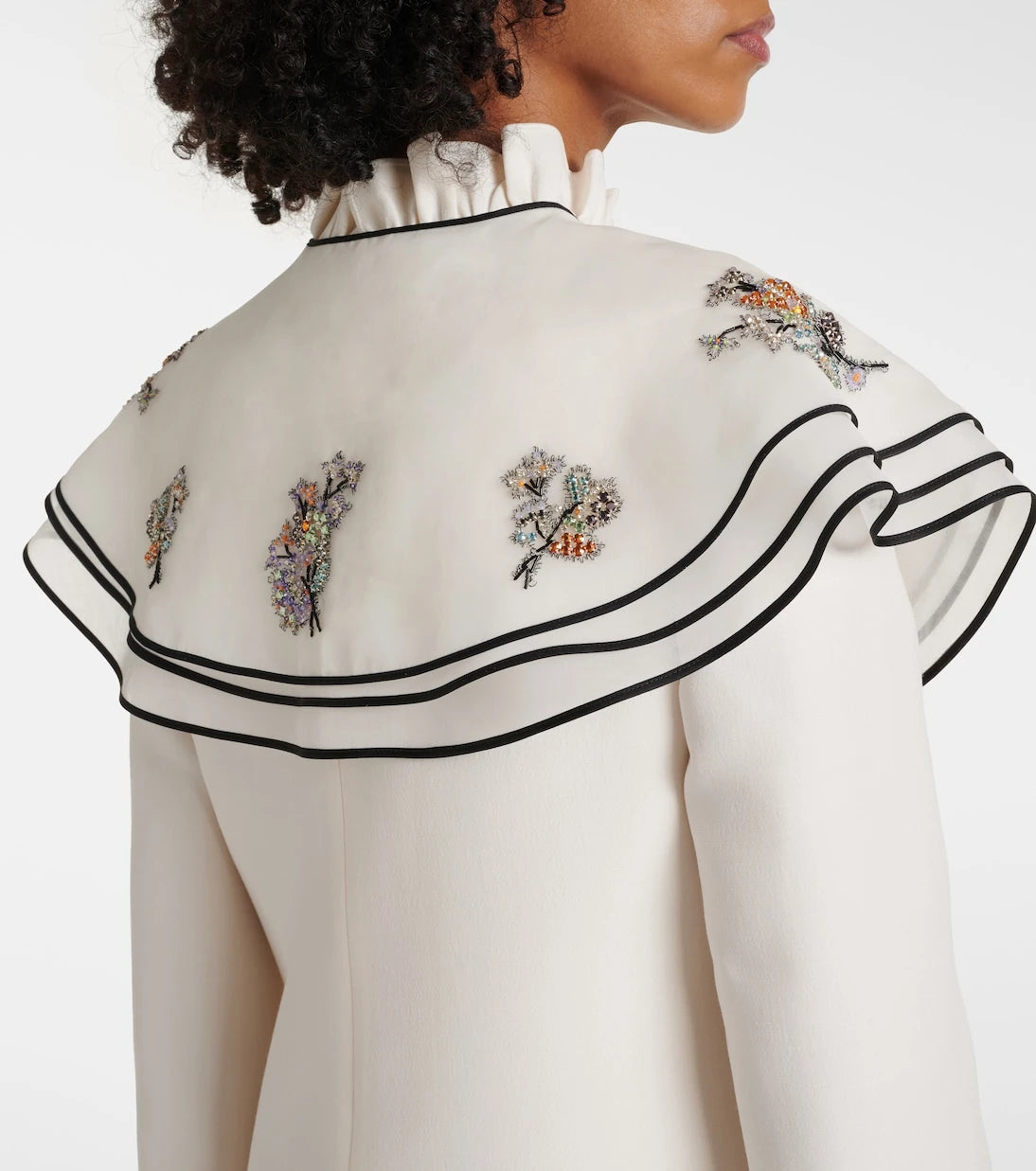 Valentino - Crepe Couture embroidered minidress