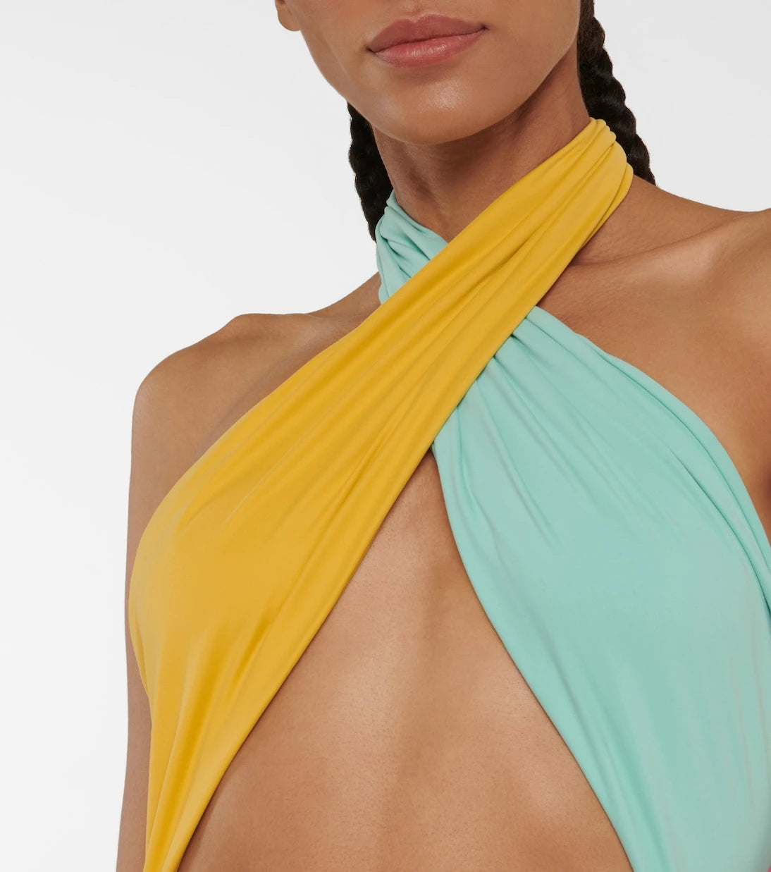 Reina Olga - Colorblocked cutout swimsuit