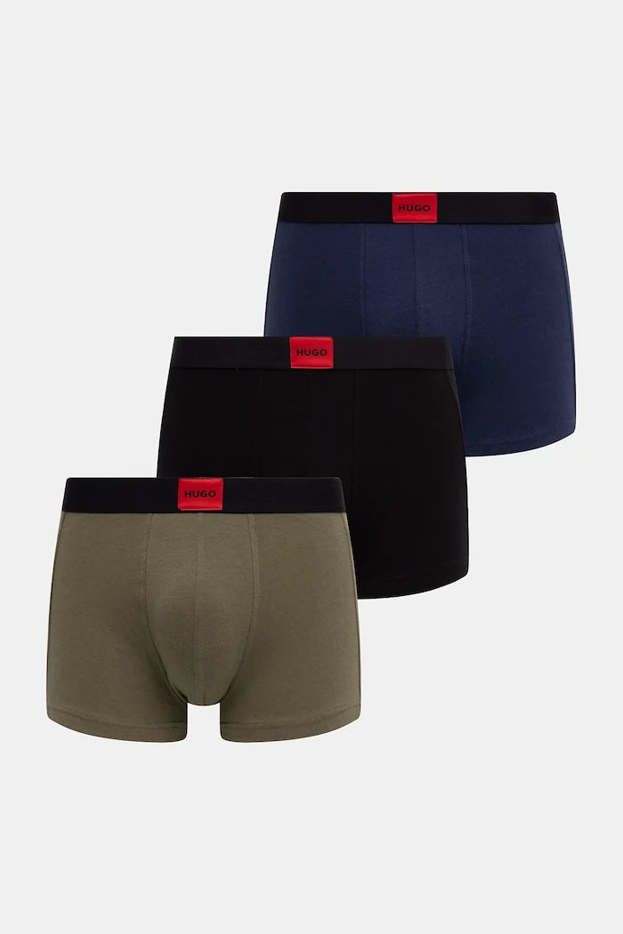 HUGO Erkek Pamuk Elastan Boxer TRUNK TRIPLET GALAXY 3'lü