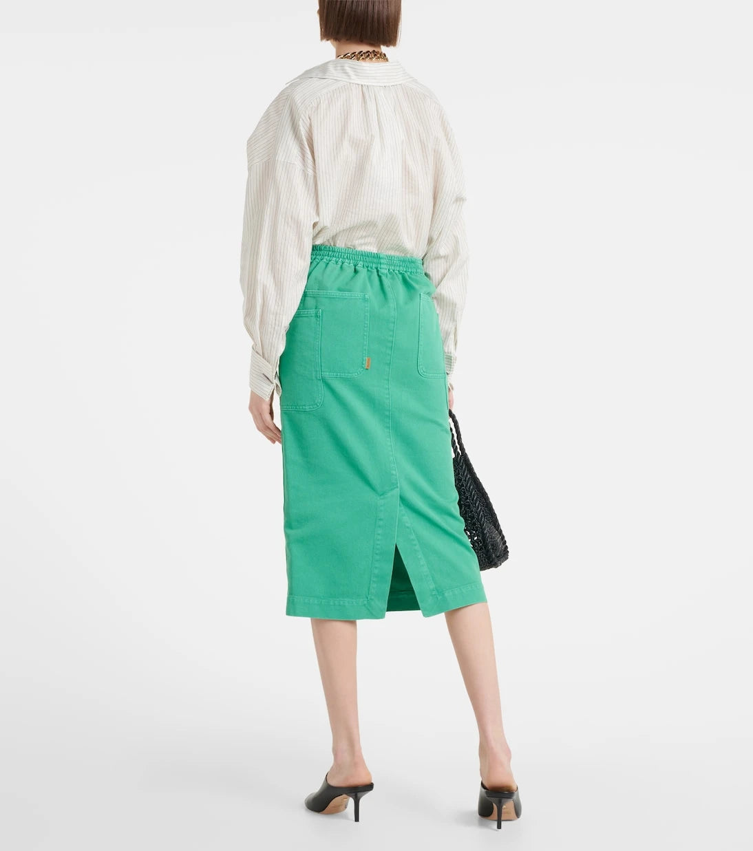 Max Mara - Werther cotton drill midi skirt