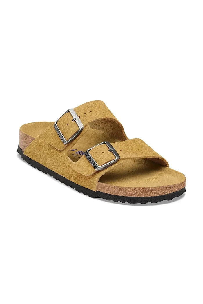 Birkenstock чехли от велур Arizona Soft Footbed Suede Leather