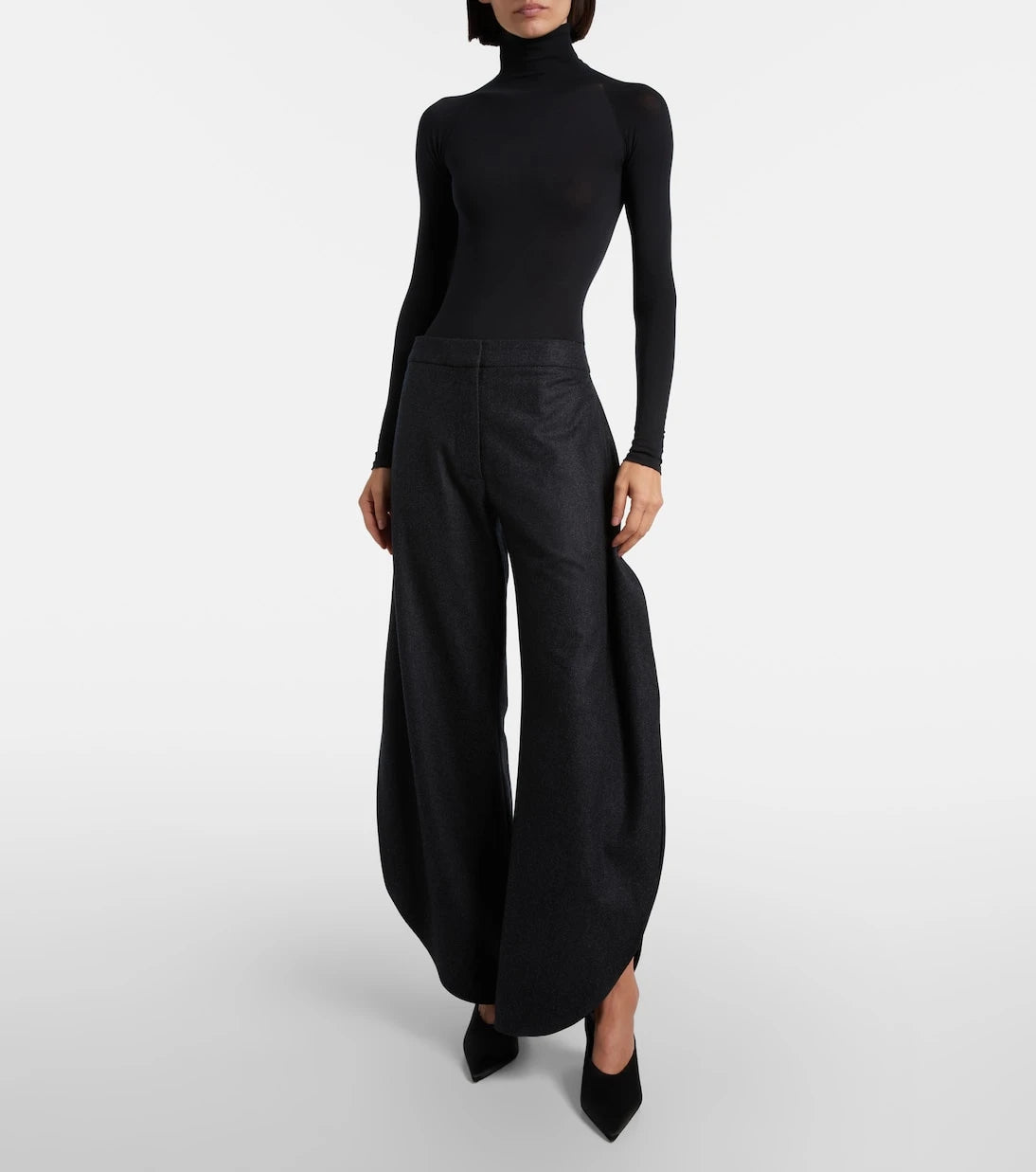 Alaïa - Cube 75 satin wedge mules