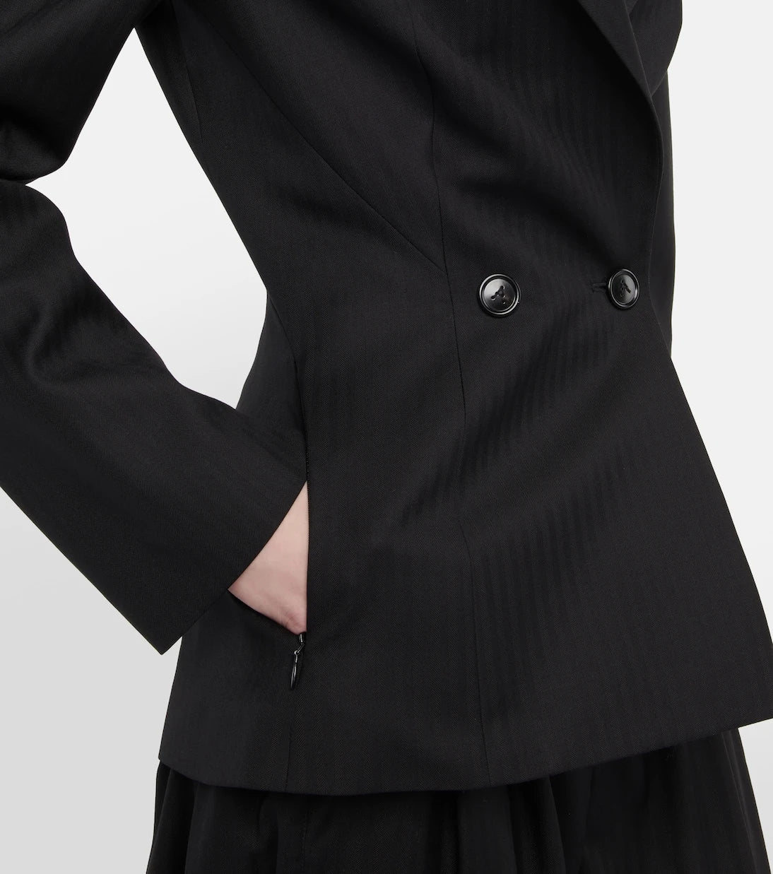 Alaïa - Herringbone wool gabardine blazer