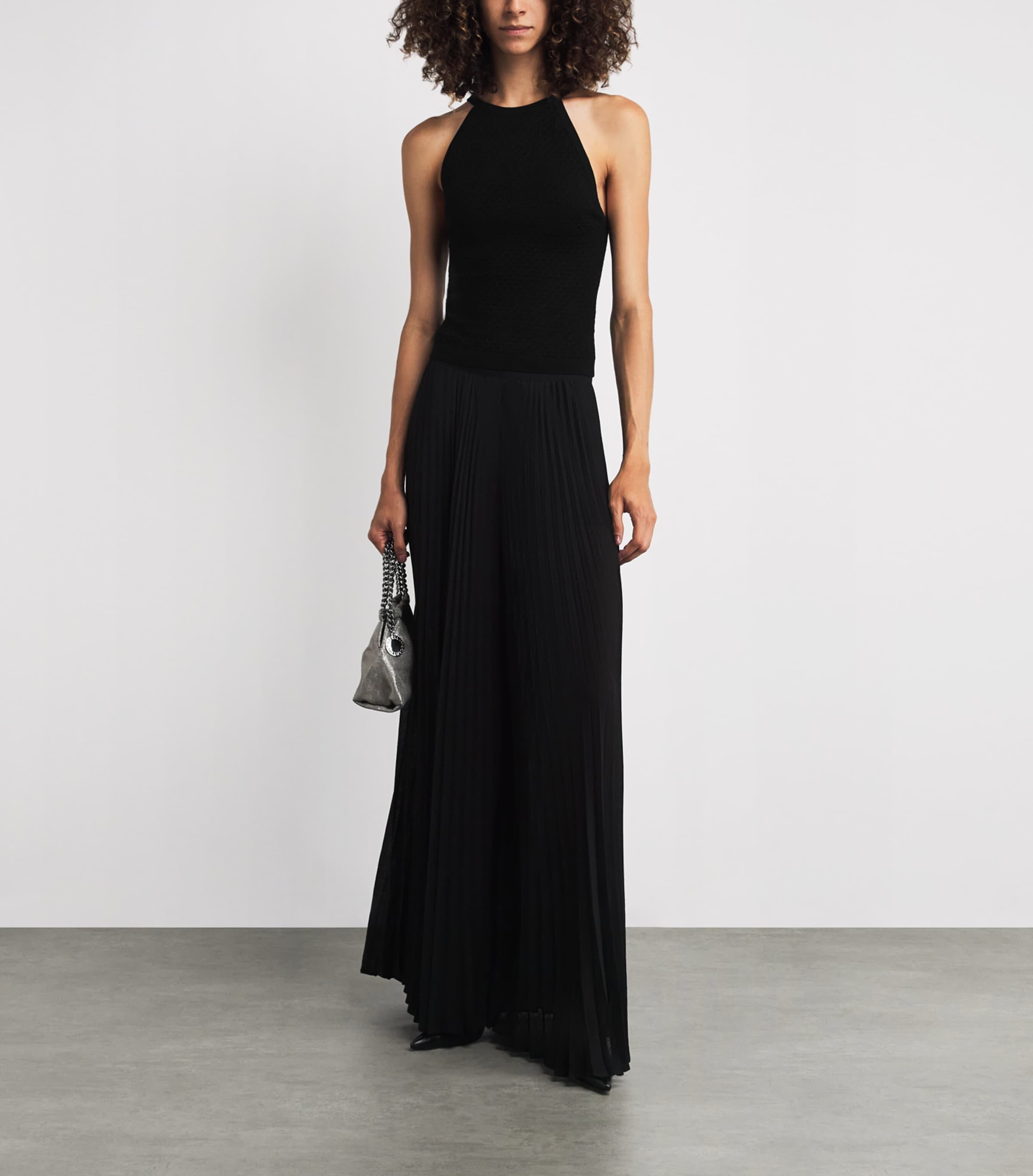 Alice+Olivia Black Heidi Pointelle Tank Top