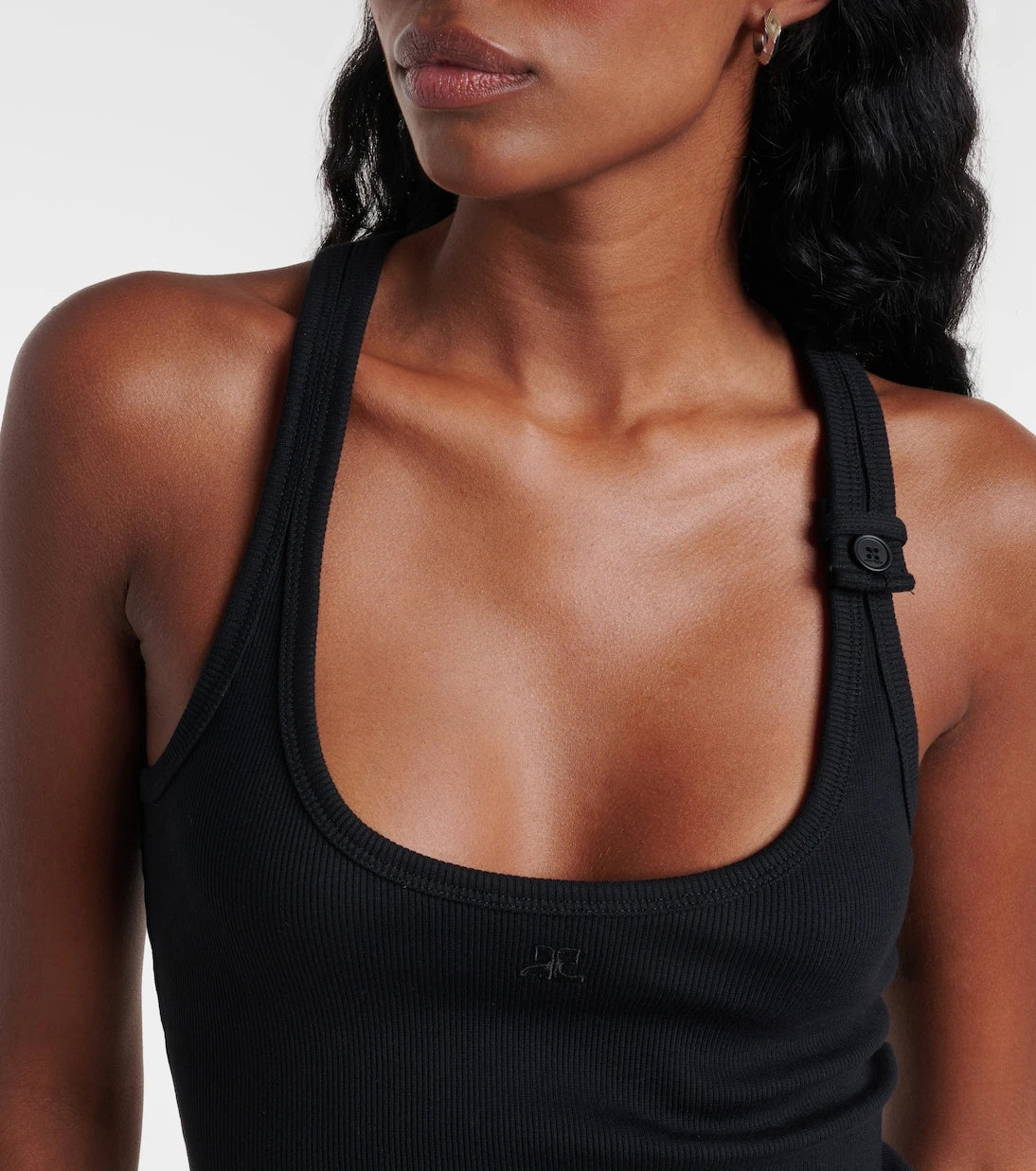 Courrèges - Ribbed-knit cotton tank top