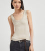 Brunello Cucinelli Beige Stretch-Cotton Ribbed Tank Top