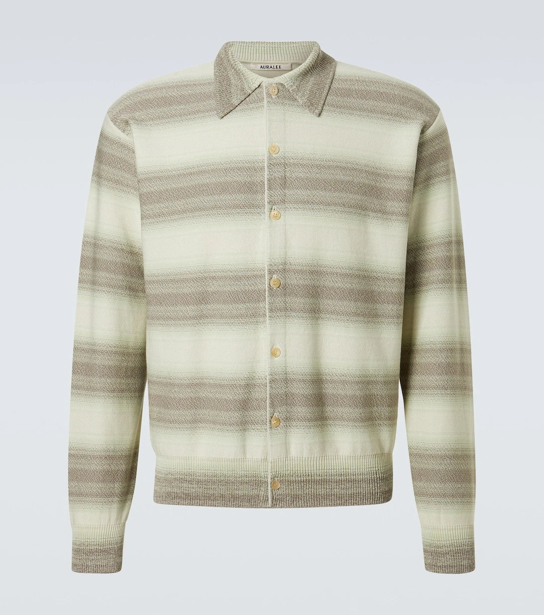 Auralee - Striped cotton and silk cardigan