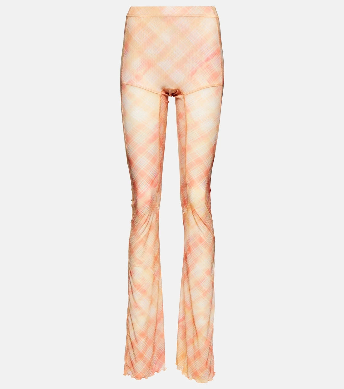 KNWLS - Checked high-rise flared leggings