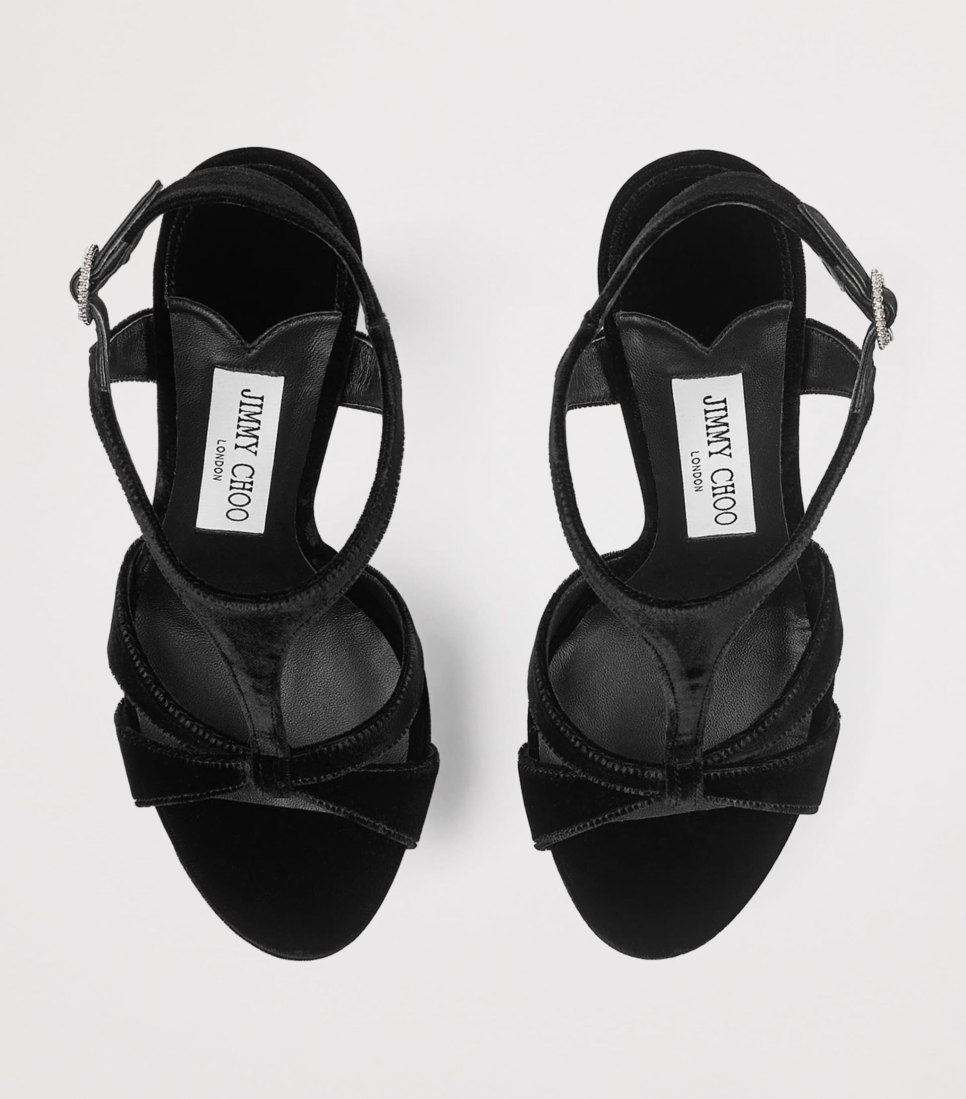 Black Kesia 120 Velvet Sandals