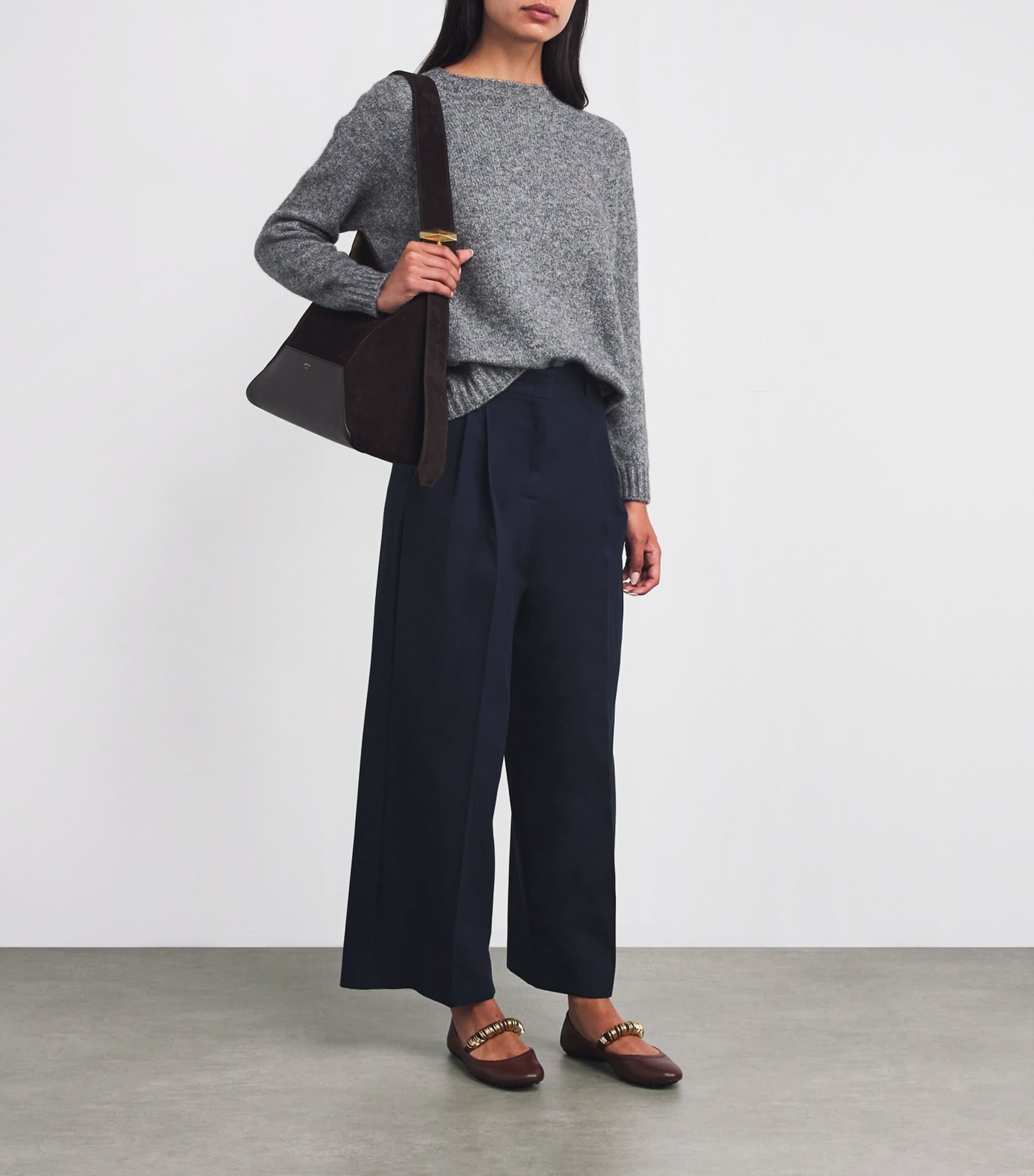 Weekend Max Mara Blue Cotton Wide-Leg Trousers