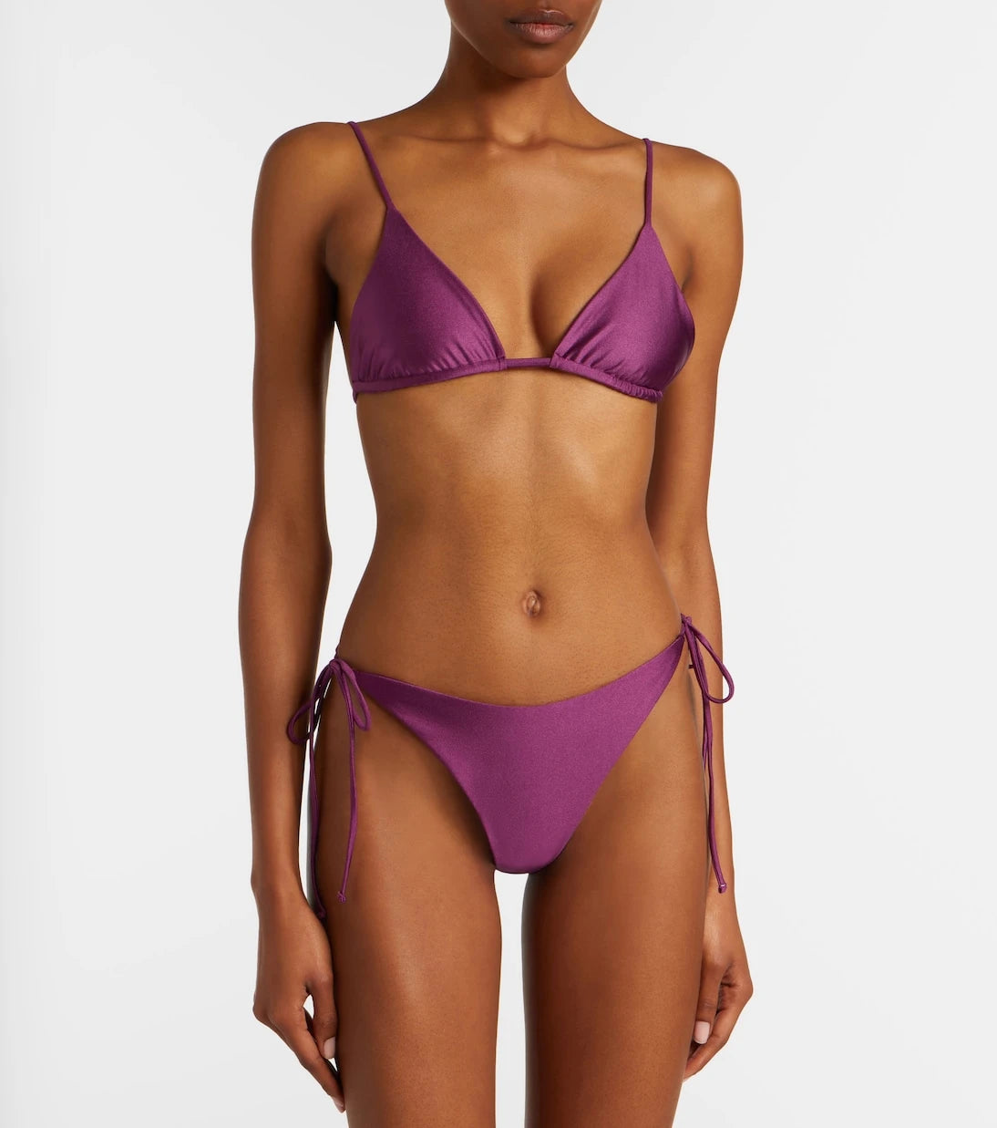 Jade Swim - Via metallic-effect bikini top