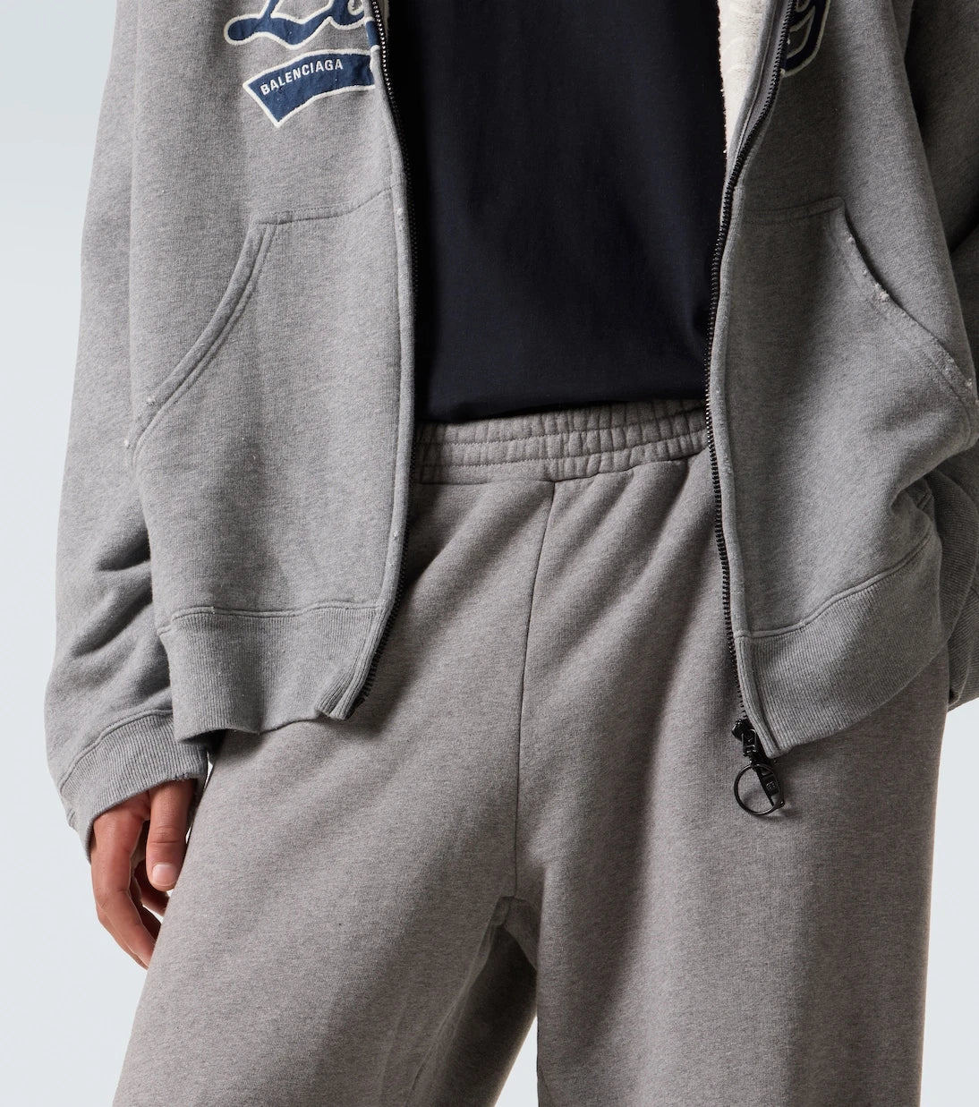 Balenciaga - بنطال رياضي واسع الساقين من القطن الجيرسيه