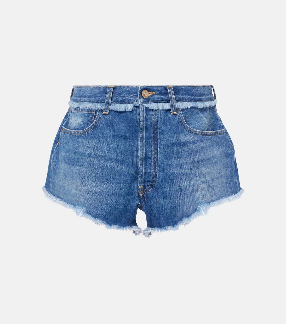 Alanui - Fringed denim shorts