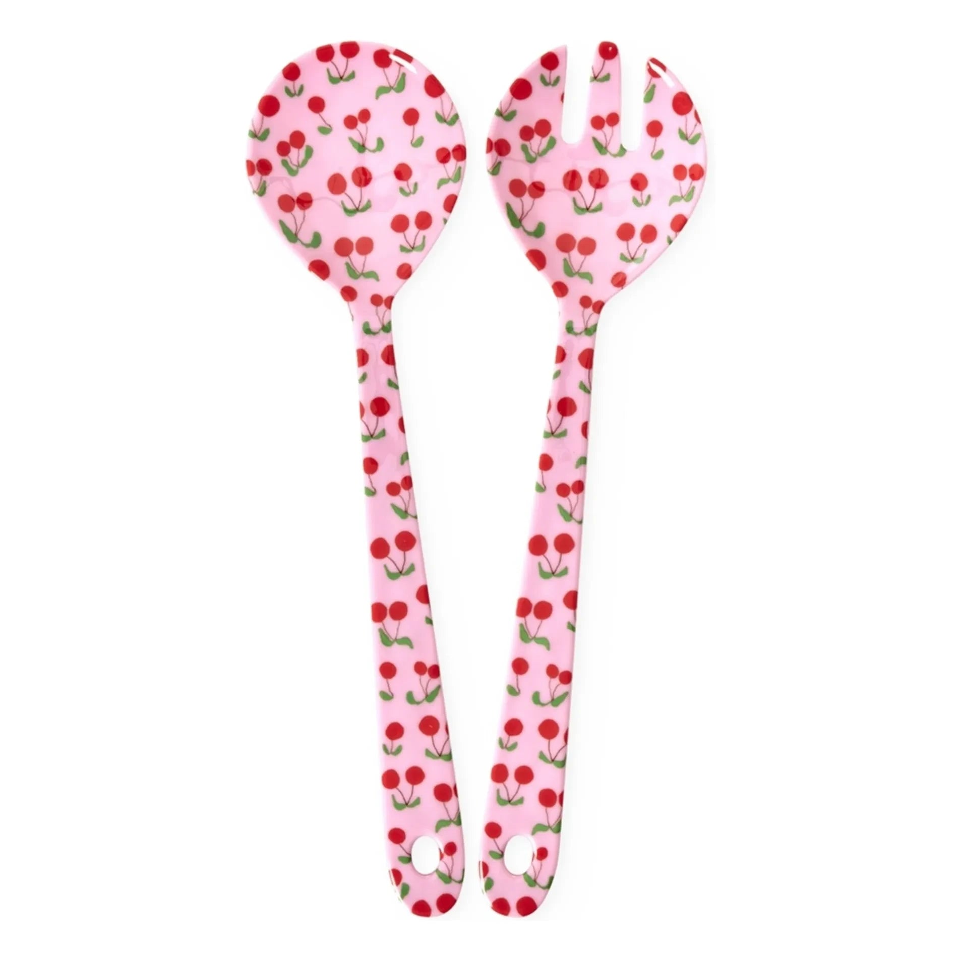 Rice - Cherry melamine salad servers | Pink