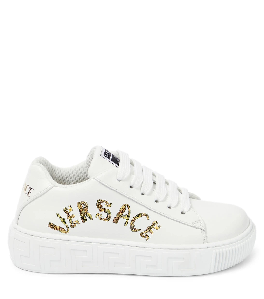 Versace Kids - Seashell Baroque leather low-top sneakers