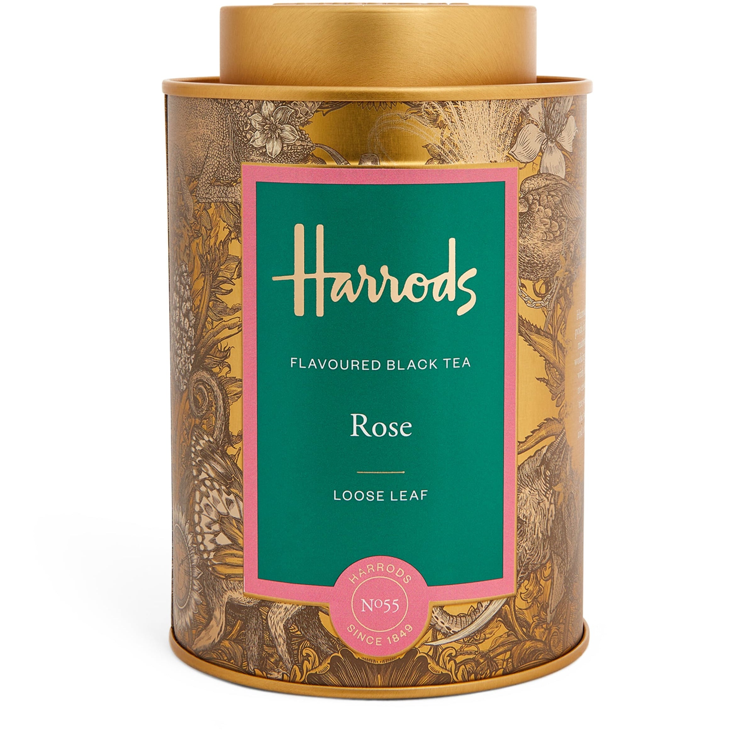 Harrods No. 55 Rose Flavoured Black Loose Leaf Tea (125g)