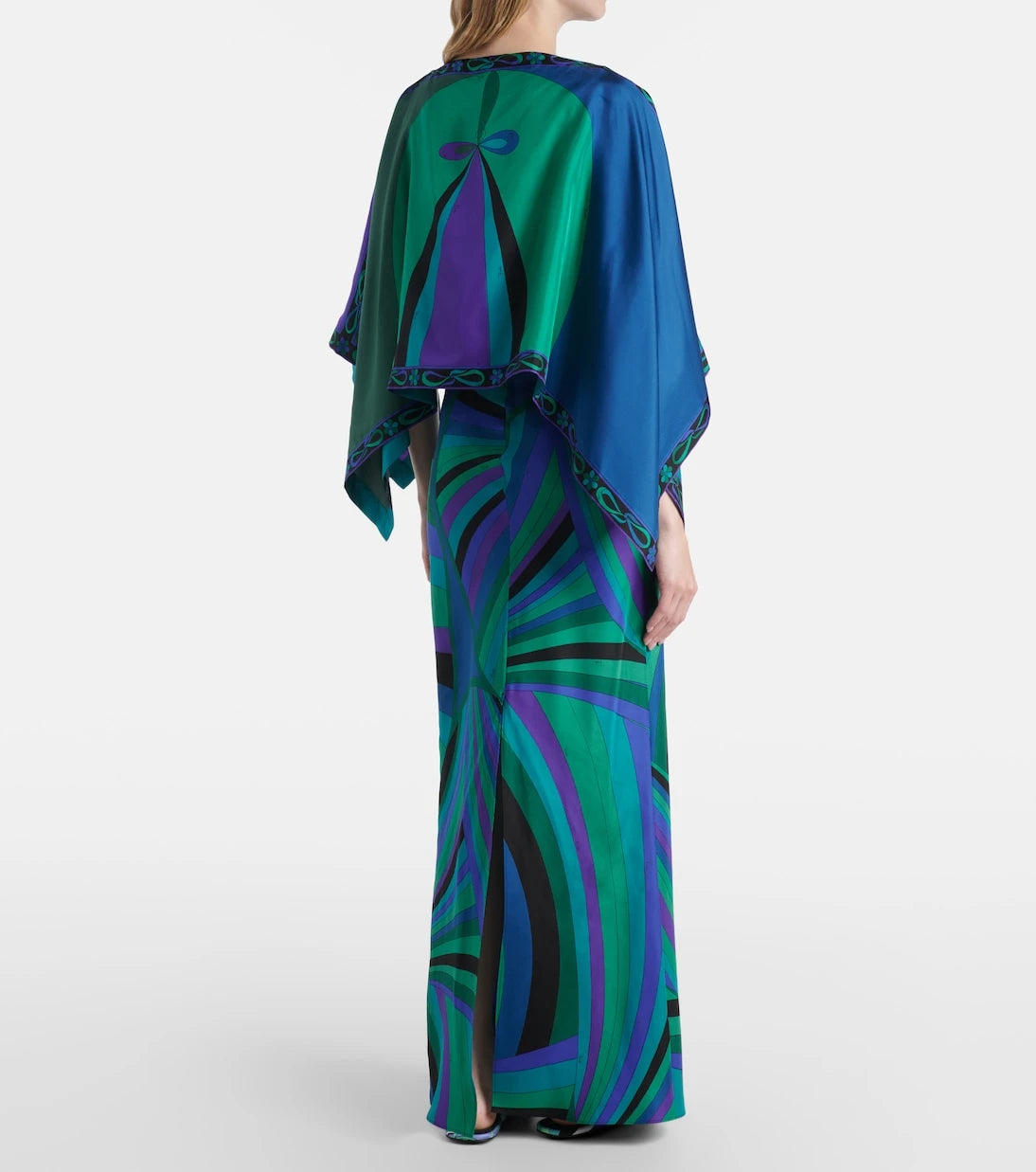 Pucci - Iride silk twill maxi dress and cape set