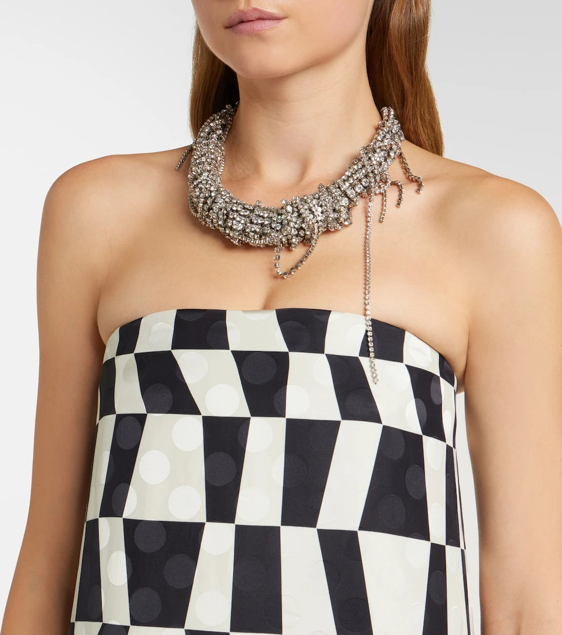 Dries Van Noten - Printed bustier gown