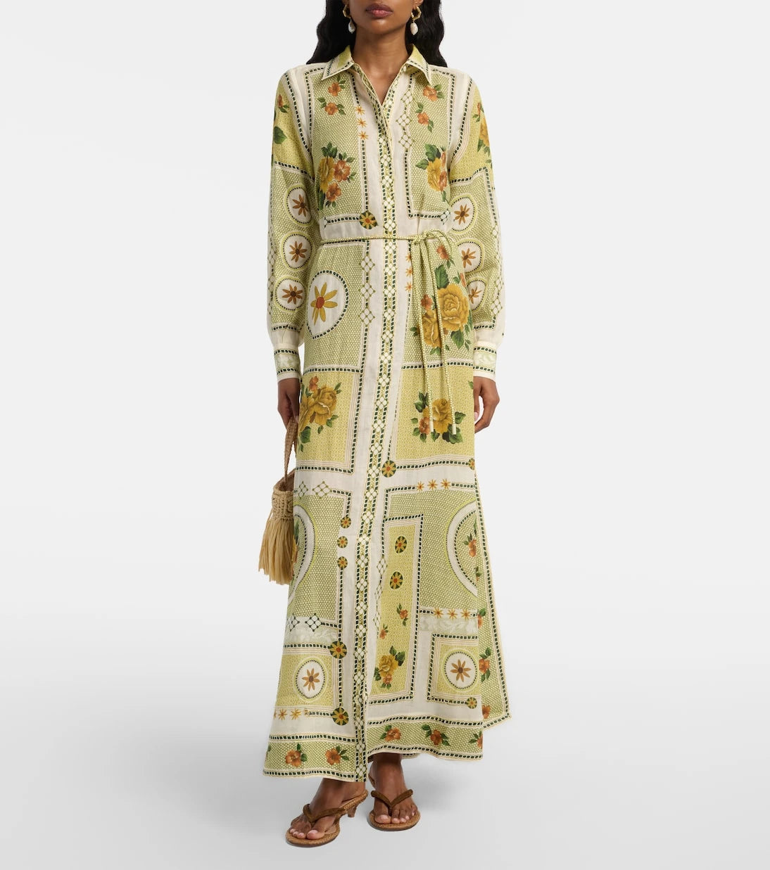Alémais - Dixie belted printed ramie shirt dress