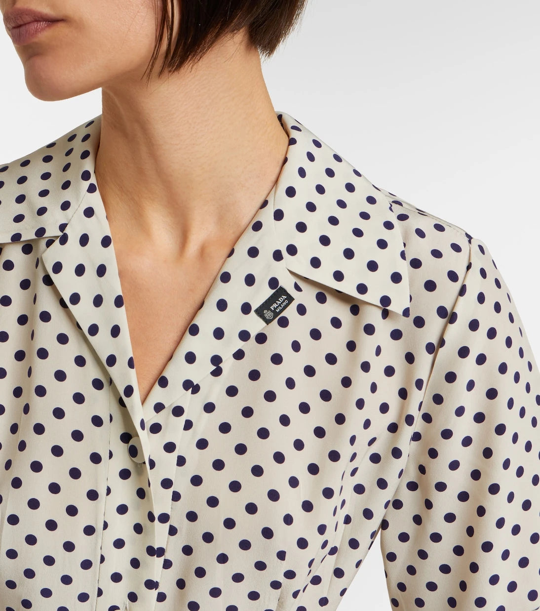Prada - Polka-dot silk shirt dress