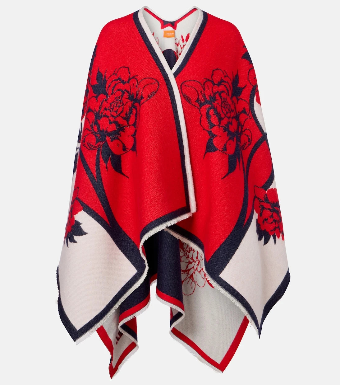 La DoubleJ - Soul floral wool and silk poncho