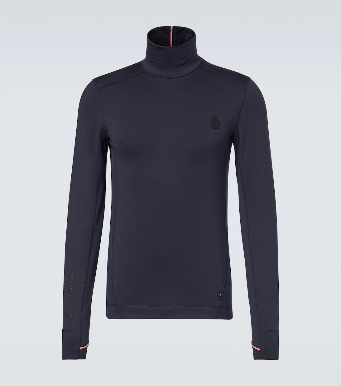 Moncler Grenoble - توب تزلج من الصوف برقبة عالية وشعار العلامة