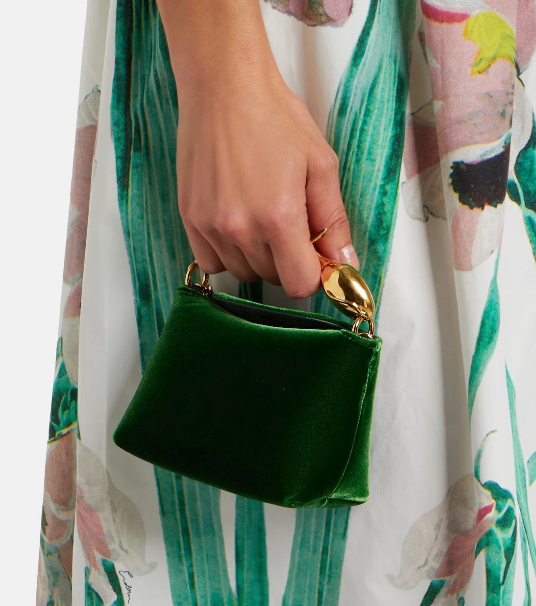 Erdem - Bloom Micro velvet top-handle bag