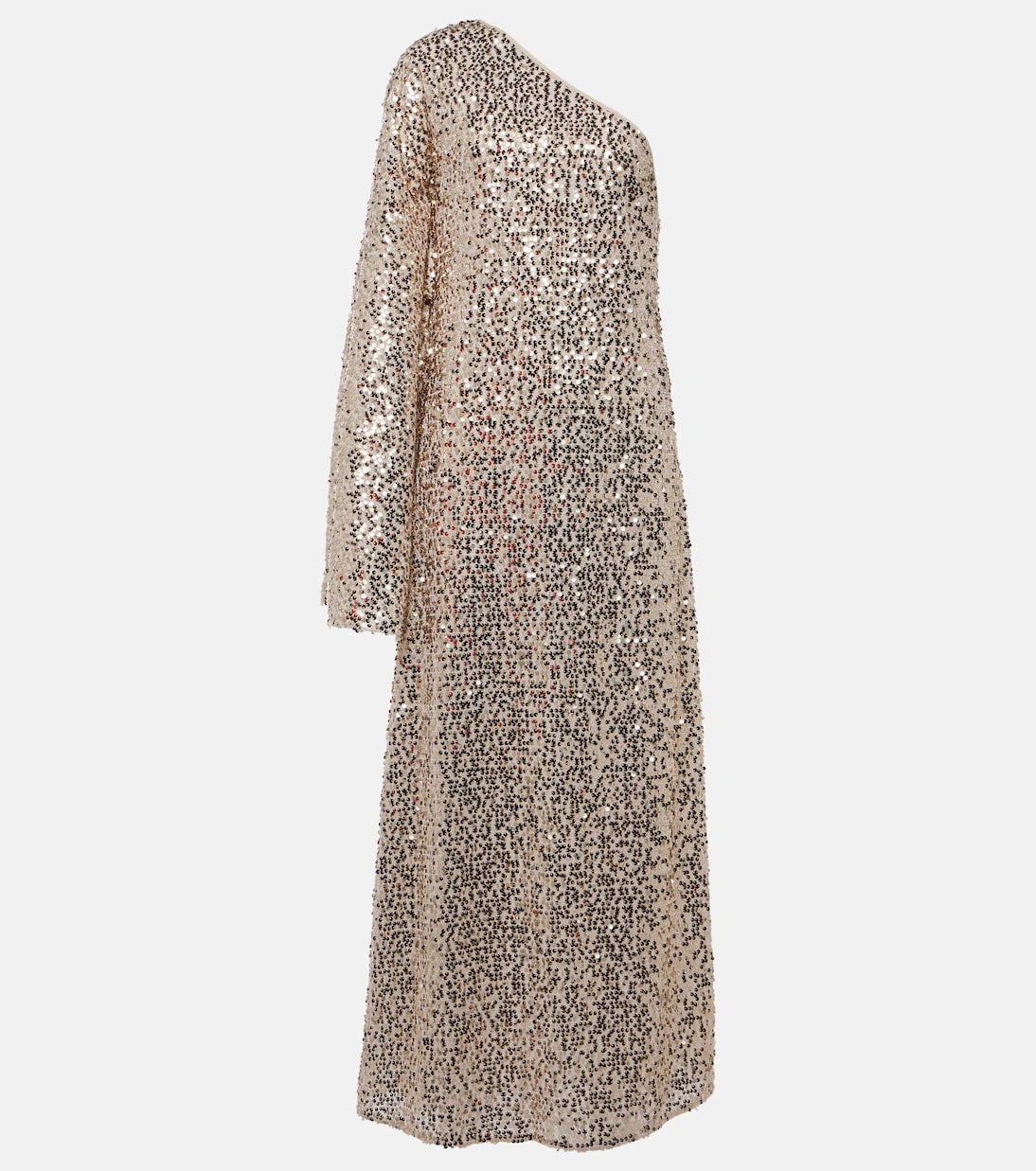 Rotate - Sequined one-shoulder maxi dress