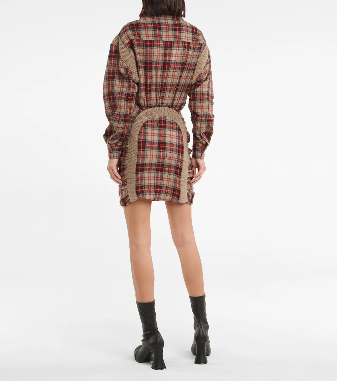 Stella McCartney - Checked wool shirt minidress