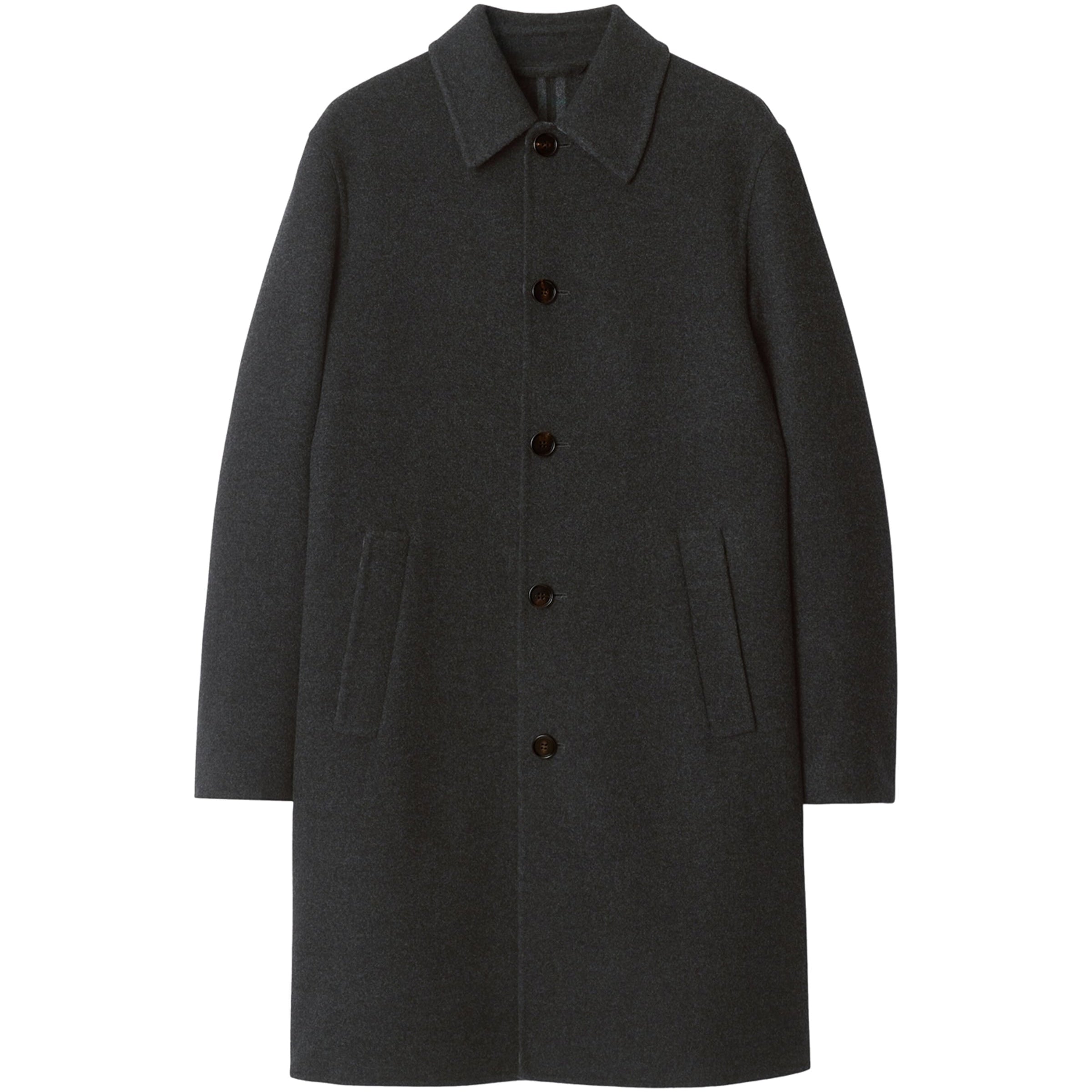 Grey Wool Mid-Length Car Coat