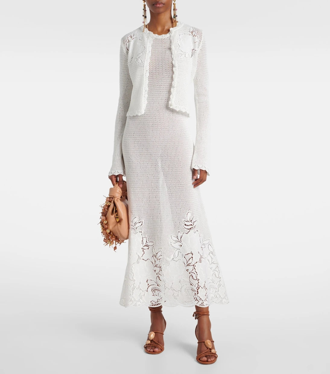Erdem - Open-knit cotton maxi dress