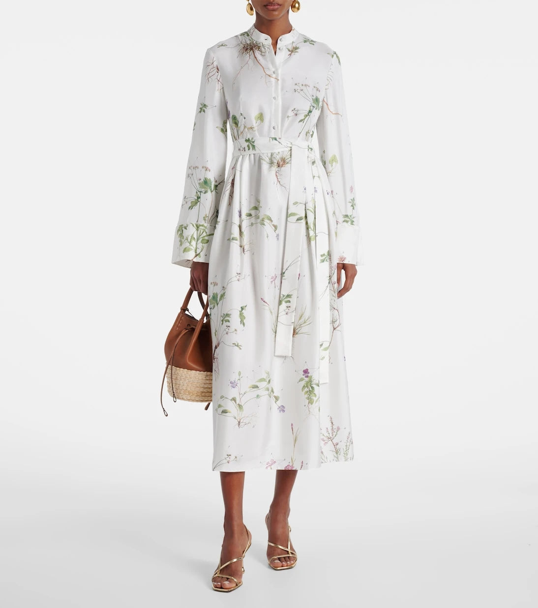 Erdem - Floral printed silk midi dress