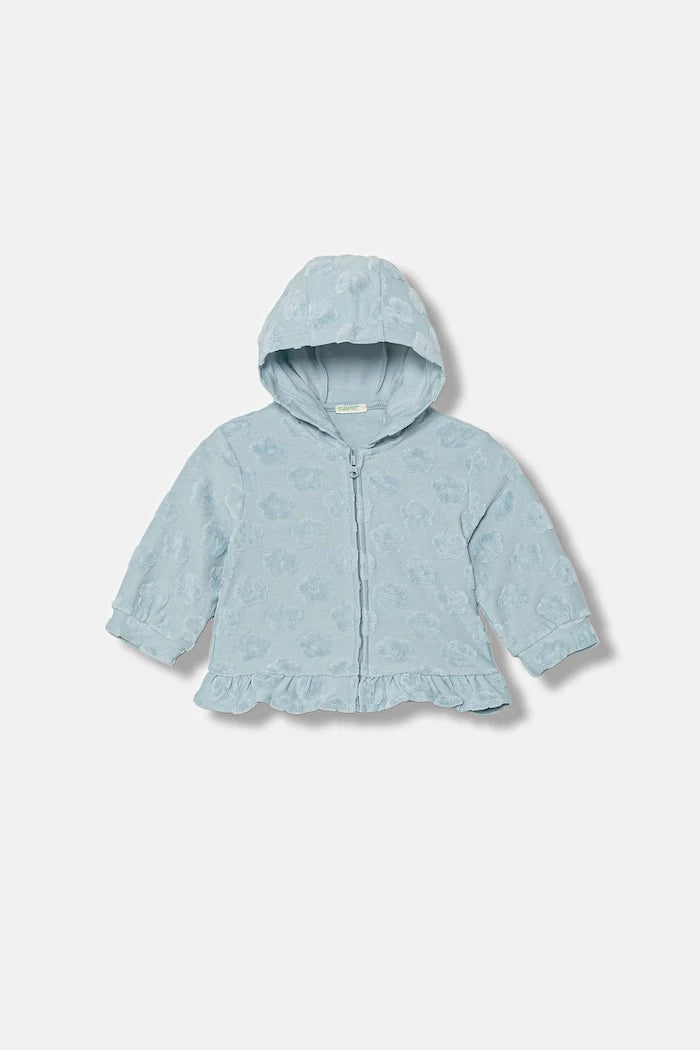 United Colors of Benetton pamuklu çocuklar için fermuarlı kapüşonlu sweatshirt